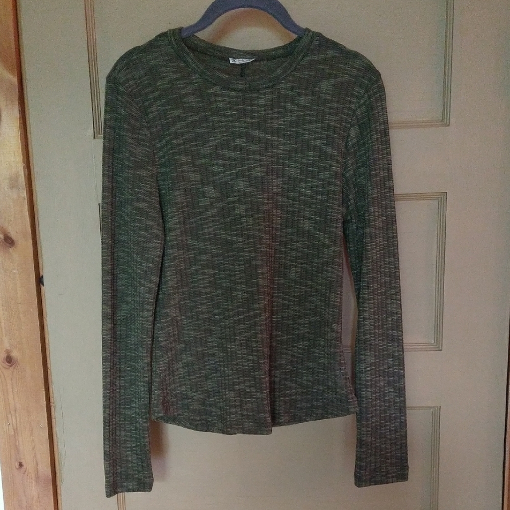 Free People Green Long Sleeve Women's Top